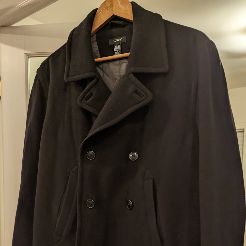 J. Crew Men's Wool Peacoat - Black / Medium